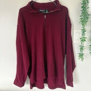VTG Patagonia Synchilla 1/4 Zip Fleece Burgundy Women's Large USA Made